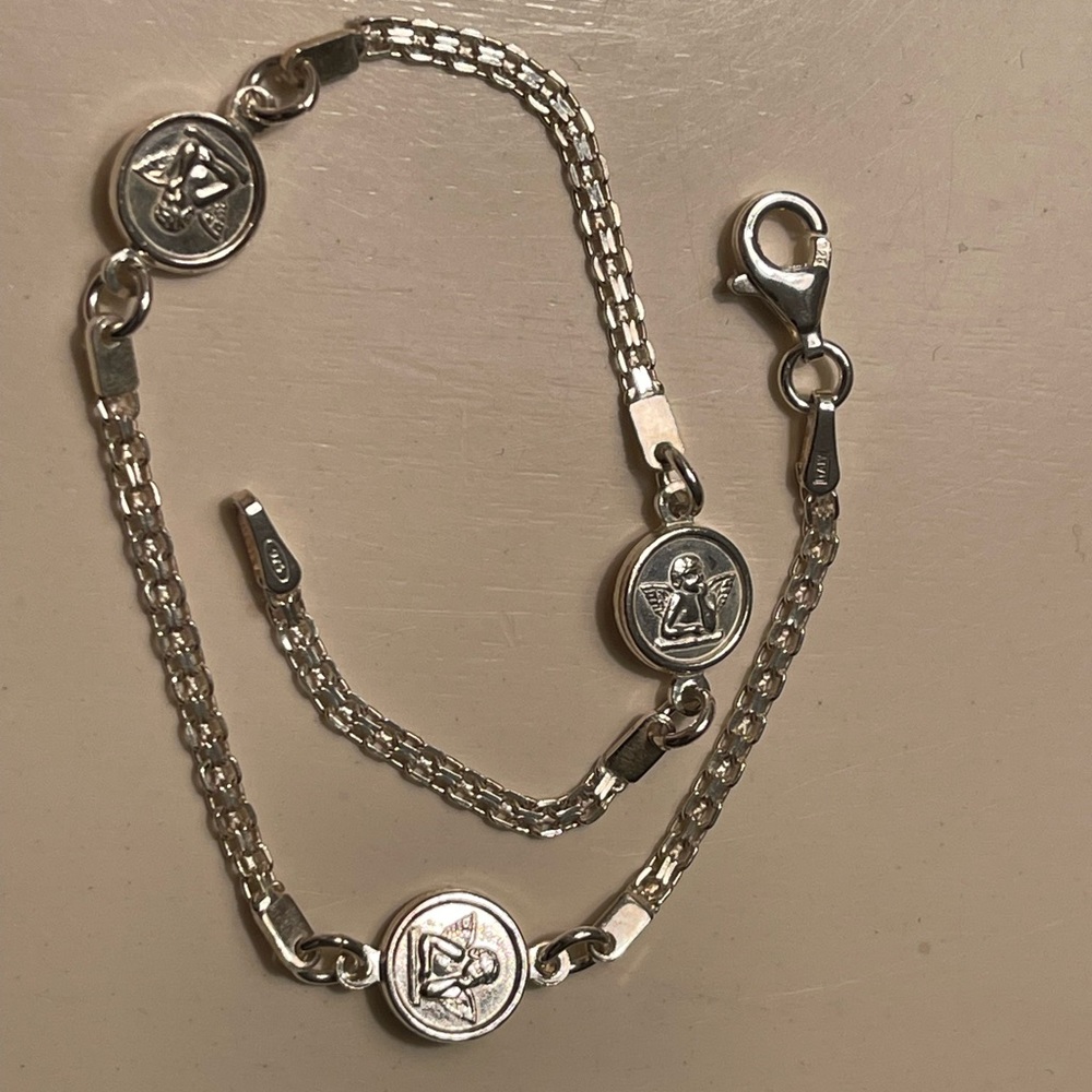 Sterling silver cherub bracelet